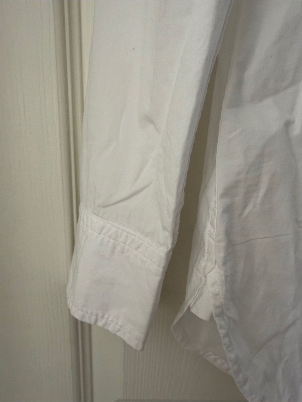 J. Crew White Button-Front Shirt with Black Label - Picture 6 of 9